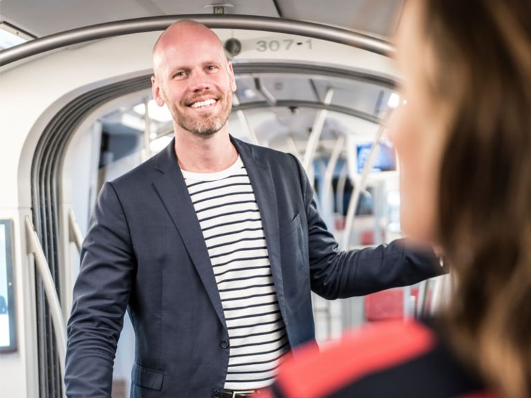 NPL specialist Karel Smerak on the train. International debt purchasing: NPL specialist Karel Smerak on the train.