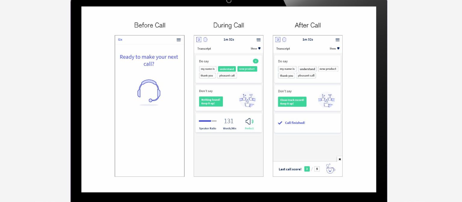 Artificial intelligence in the call center. Software like i2x offers call center staff dialogue analyses and coaching in real time.